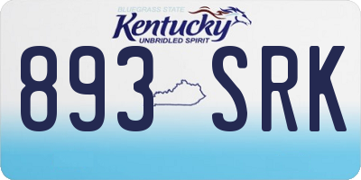 KY license plate 893SRK