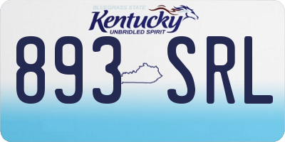 KY license plate 893SRL