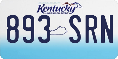 KY license plate 893SRN