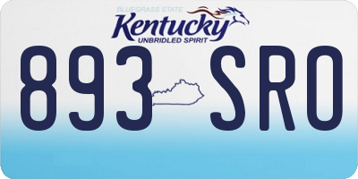 KY license plate 893SRO