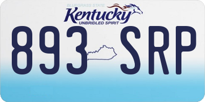 KY license plate 893SRP