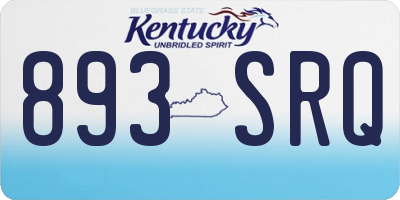 KY license plate 893SRQ