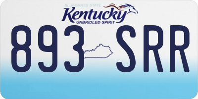 KY license plate 893SRR