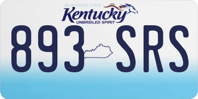 KY license plate 893SRS