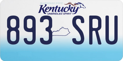 KY license plate 893SRU