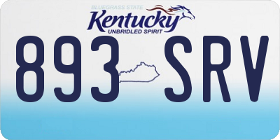 KY license plate 893SRV