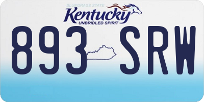 KY license plate 893SRW