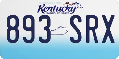 KY license plate 893SRX
