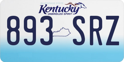 KY license plate 893SRZ