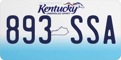 KY license plate 893SSA