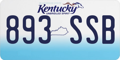 KY license plate 893SSB