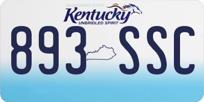 KY license plate 893SSC