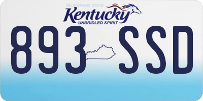 KY license plate 893SSD