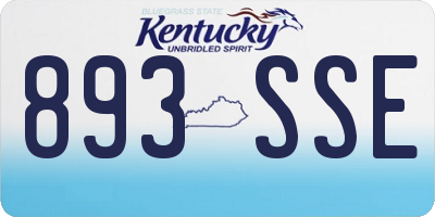 KY license plate 893SSE