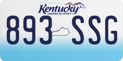 KY license plate 893SSG