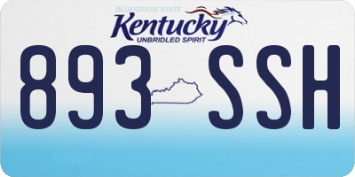 KY license plate 893SSH