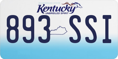 KY license plate 893SSI