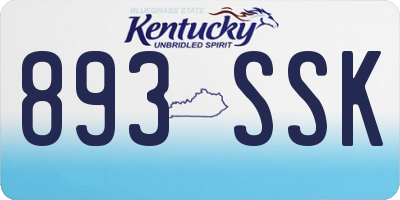 KY license plate 893SSK