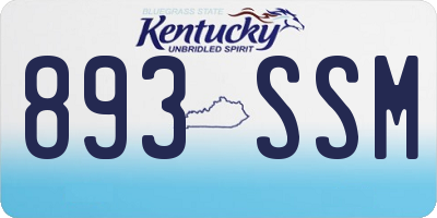 KY license plate 893SSM