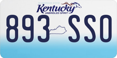 KY license plate 893SSO