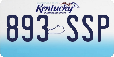 KY license plate 893SSP