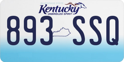 KY license plate 893SSQ