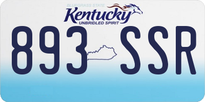 KY license plate 893SSR