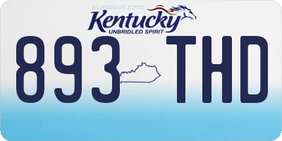KY license plate 893THD