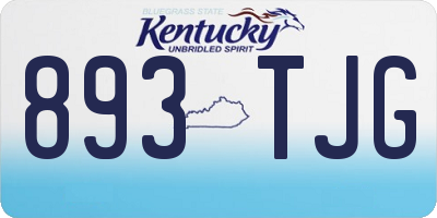 KY license plate 893TJG