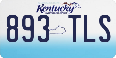 KY license plate 893TLS