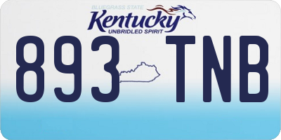 KY license plate 893TNB