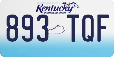 KY license plate 893TQF
