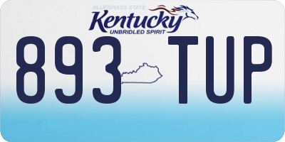 KY license plate 893TUP