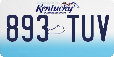 KY license plate 893TUV