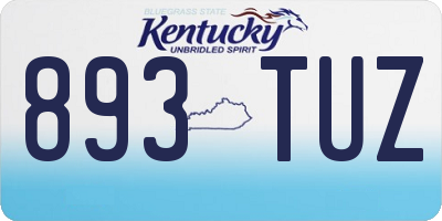KY license plate 893TUZ