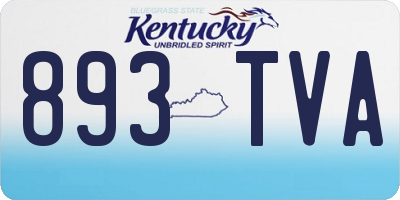 KY license plate 893TVA