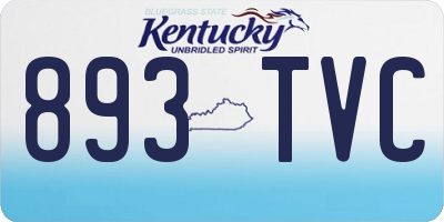 KY license plate 893TVC