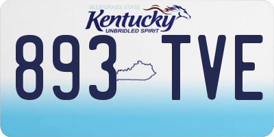KY license plate 893TVE