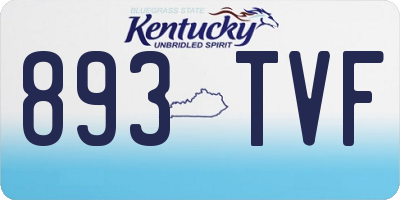 KY license plate 893TVF
