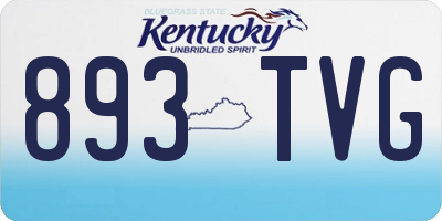 KY license plate 893TVG