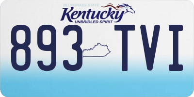 KY license plate 893TVI