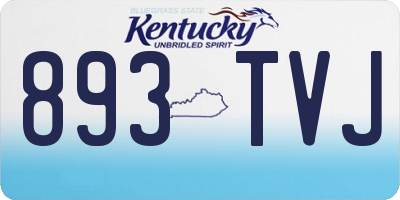 KY license plate 893TVJ