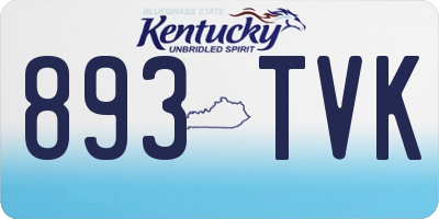 KY license plate 893TVK