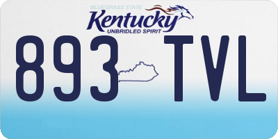 KY license plate 893TVL
