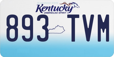 KY license plate 893TVM