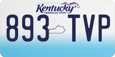 KY license plate 893TVP