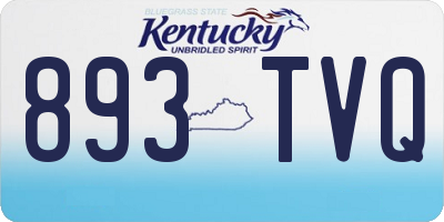 KY license plate 893TVQ