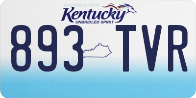 KY license plate 893TVR
