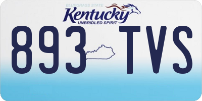 KY license plate 893TVS