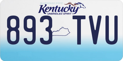 KY license plate 893TVU